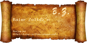 Baier Zoltán névjegykártya